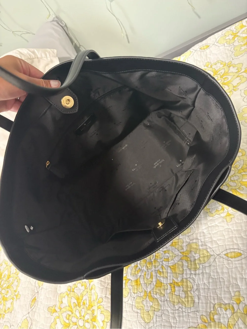 kate spade Black Pebbled Leather Cece Tote
